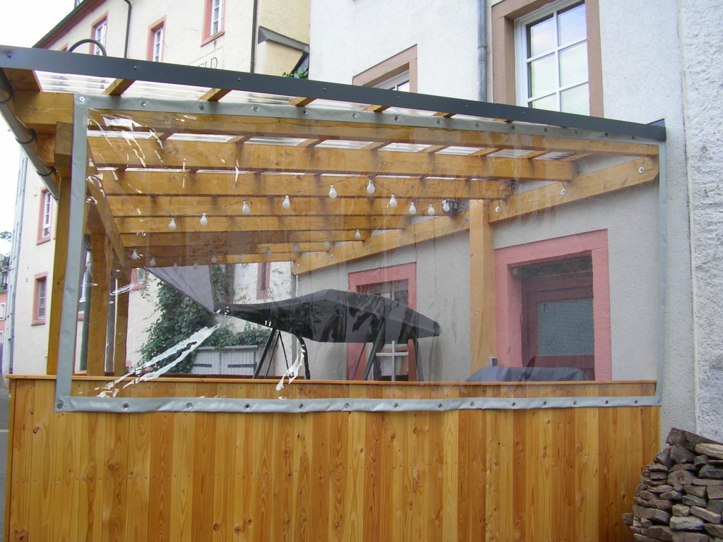 pvc terassenplane transparent