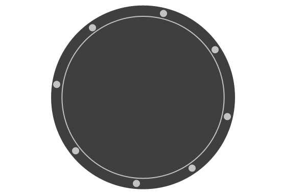 pvc plane grafik rund schwarz